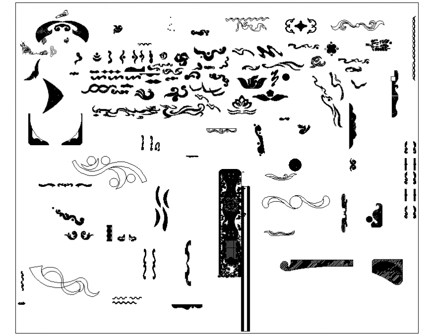 Creative interior design blocks cad drawing details dwg file
