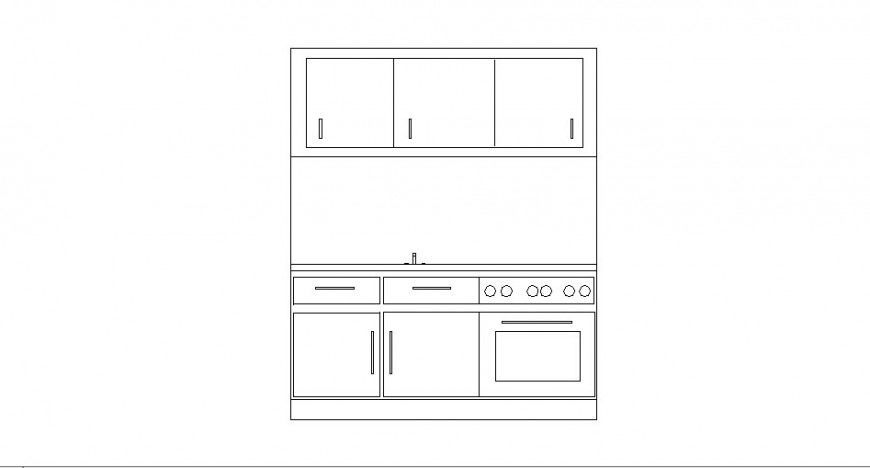 Creative kitchen cabinet elevation cad drawing details dwg file