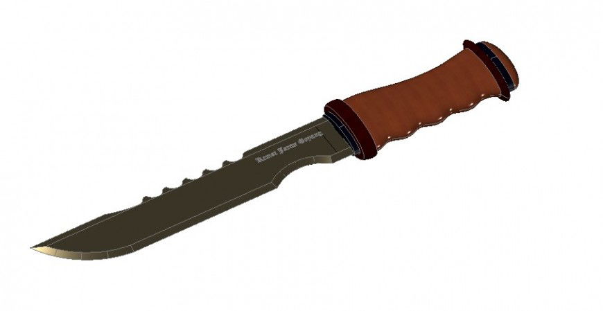 Creative kitchen knife 3d block cad drawing details max file