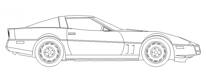 Creative luxuries car side elevation cad block details dwg file