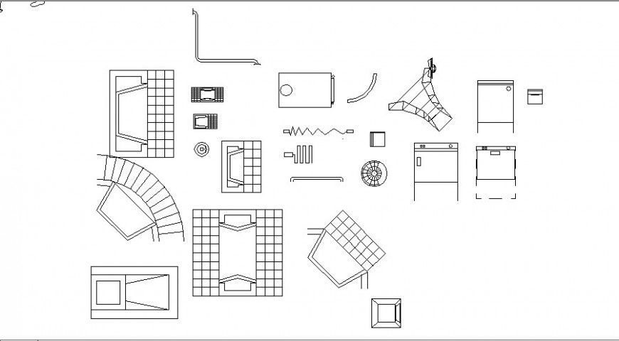 Creative miscellaneous drawing room furniture blocks cad drawing details dwg file