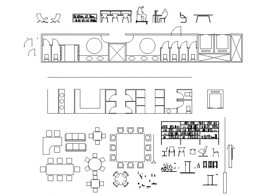 Creative miscellaneous furniture blocks cad drawing details dwg file