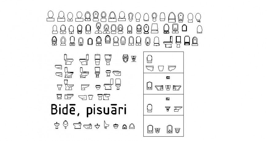 Creative miscellaneous toilet sheet blocks details dwg file