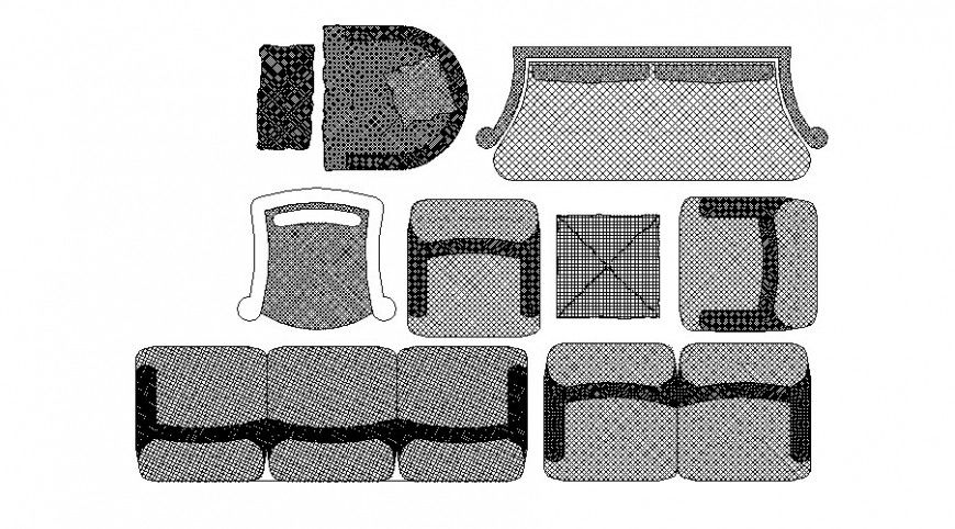 Creative Modern Sofa Set CAD Blocks in DWG Drawing File