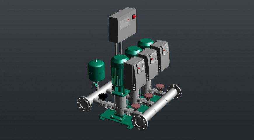 Creative motor pump machine 3d model cad drawing details max file