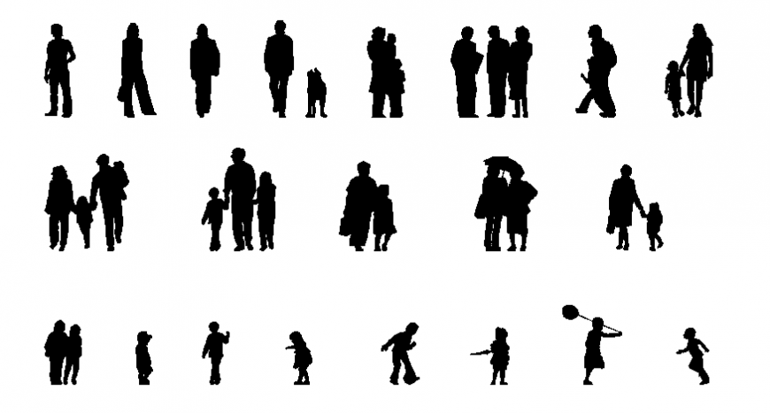 Creative multiple cad people blocks posing and act details dwg file