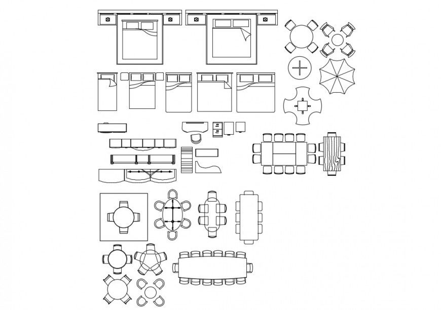 Creative multiple furniture elevation blocks cad drawing details dwg file