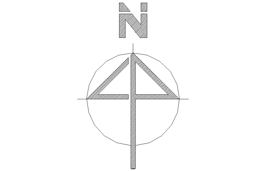 Creative north side direction symbol details dwg file