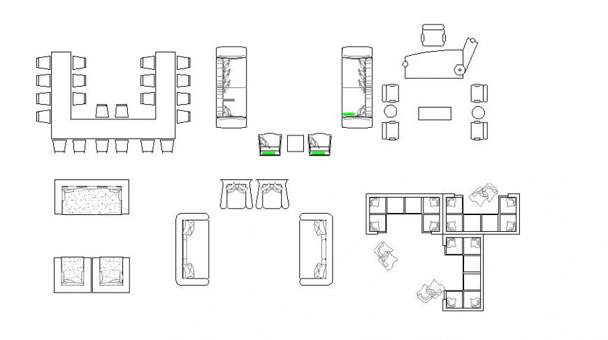 Creative office furniture blocks cad drawing details dwg file