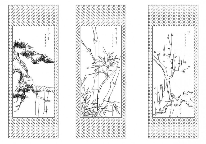 Creative paintings elevation blocks cad drawing details dwg file