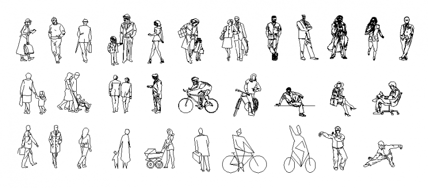 Creative people blocks with act cad drawing details dwg file