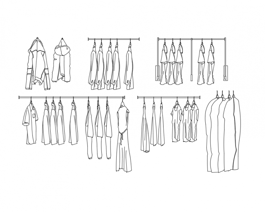 Creative people clothes for men and women cad blocks details dwg file