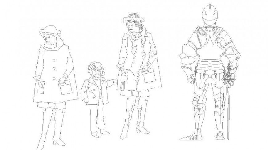 Creative people elevation blocks cad drawing details dwg file