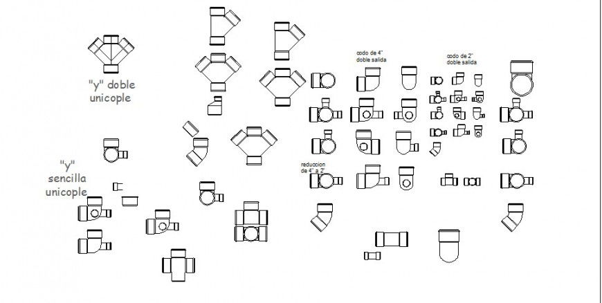 Creative plumbing pipe elevation blocks drawing details dwg file