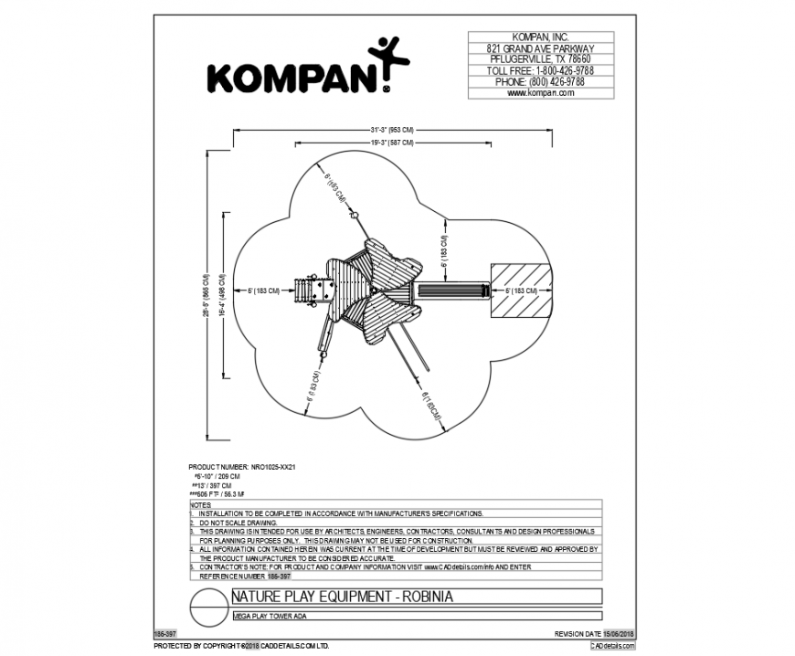 Creative robina nature play equipment of garden dwg file