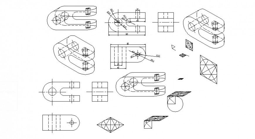 Creative screw hardware block cad drawing details dwg file