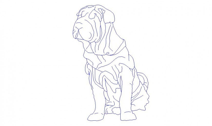 Creative seating dog elevation 2d block cad drawing details dwg file