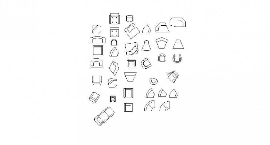 Creative simple chair elevation blocks cad drawing details dwg file