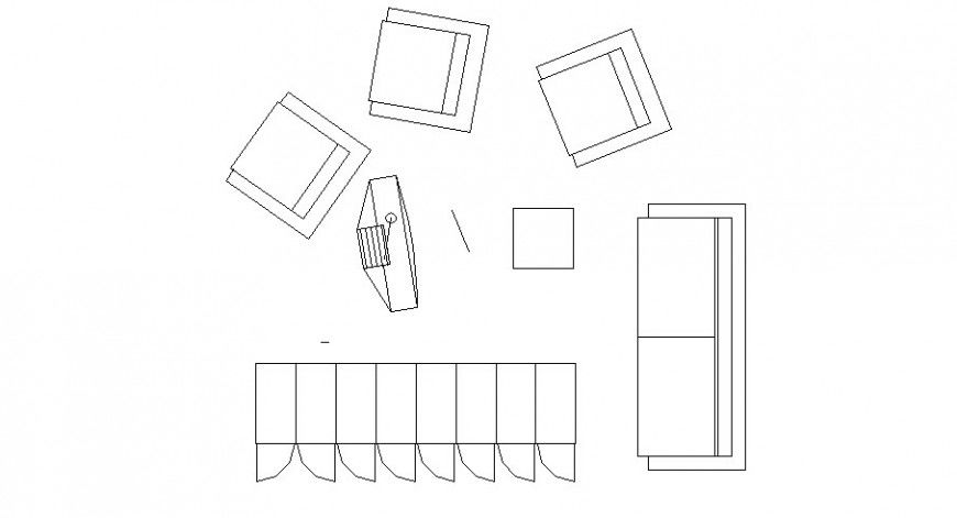 Creative simple furniture blocks cad drawing details dwg file