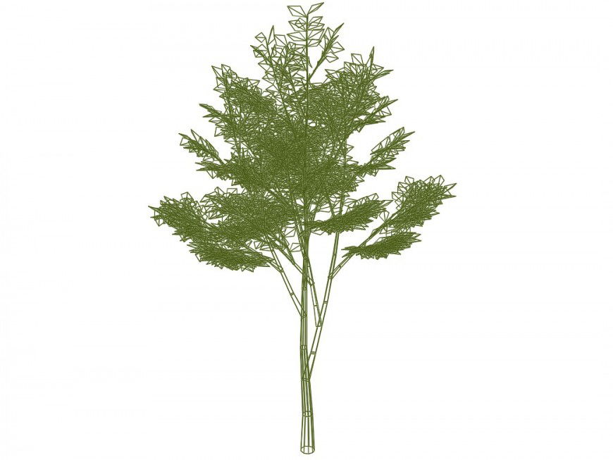 Creative single 3d tree block elevation cad drawing details dwg file
