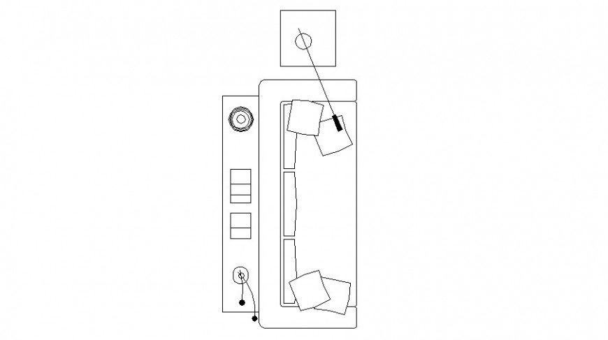 Creative Single Sofa Set Elevation CAD Blocks DWG File