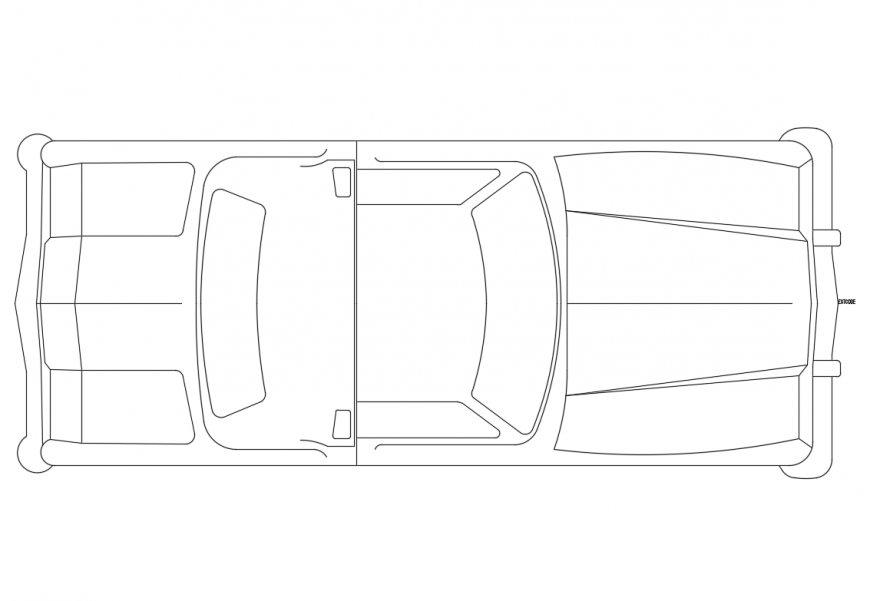 Creative small family car roof view elevation cad block details dwg file