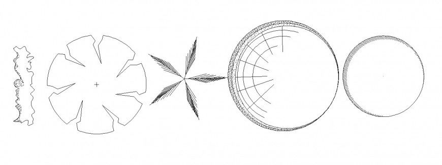 Creative small tree plants 2d elevation blocks cad drawing details dwg file