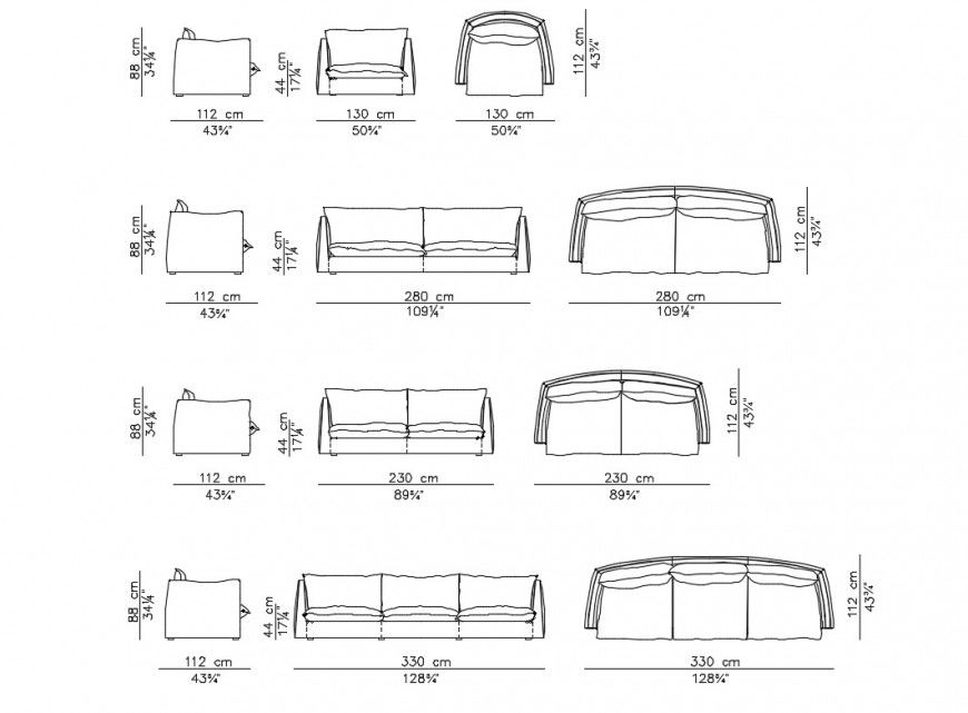 Creative Sofa Design Blocks in CAD DWG Format for Projects