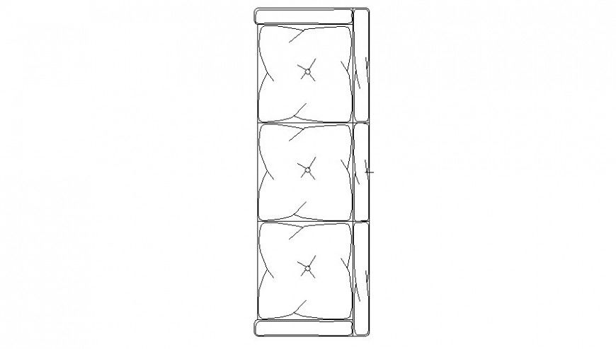 Creative Three Seater Sofa Set Top View Elevation DWG file