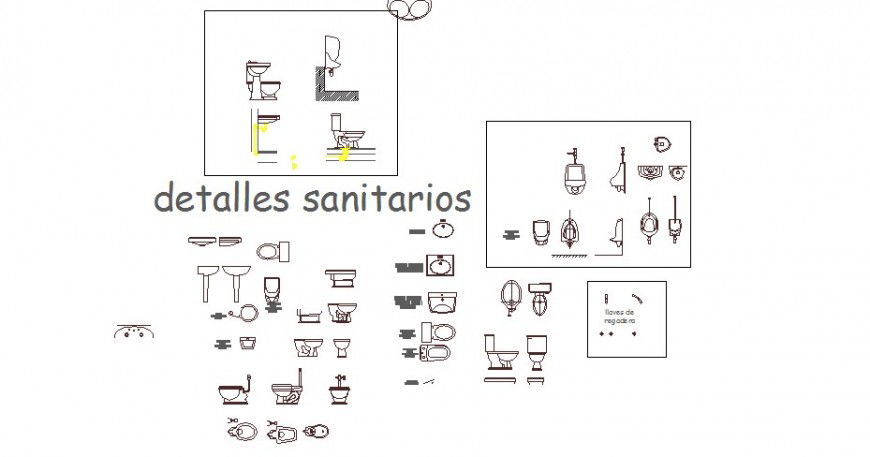 Creative toilet sheets, urinals and sanitary blocks details dwg file