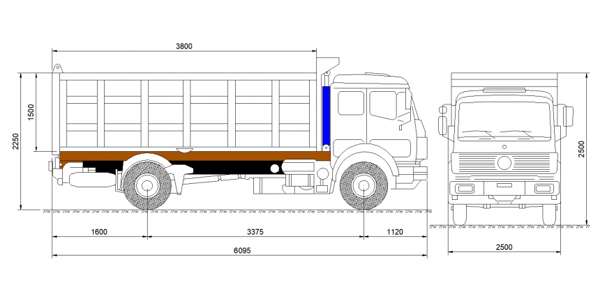 Creative transportation truck block cad drawing details dwg file