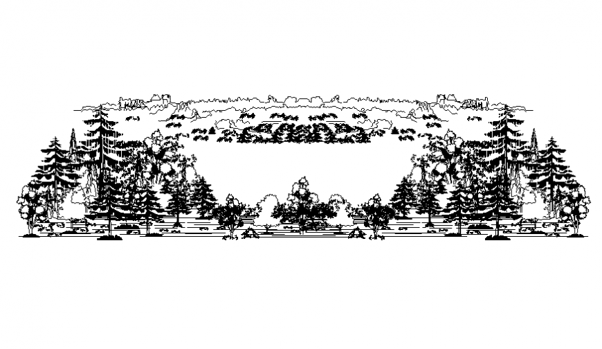 Creative tree blocks for back ground cad drawing details dwg file