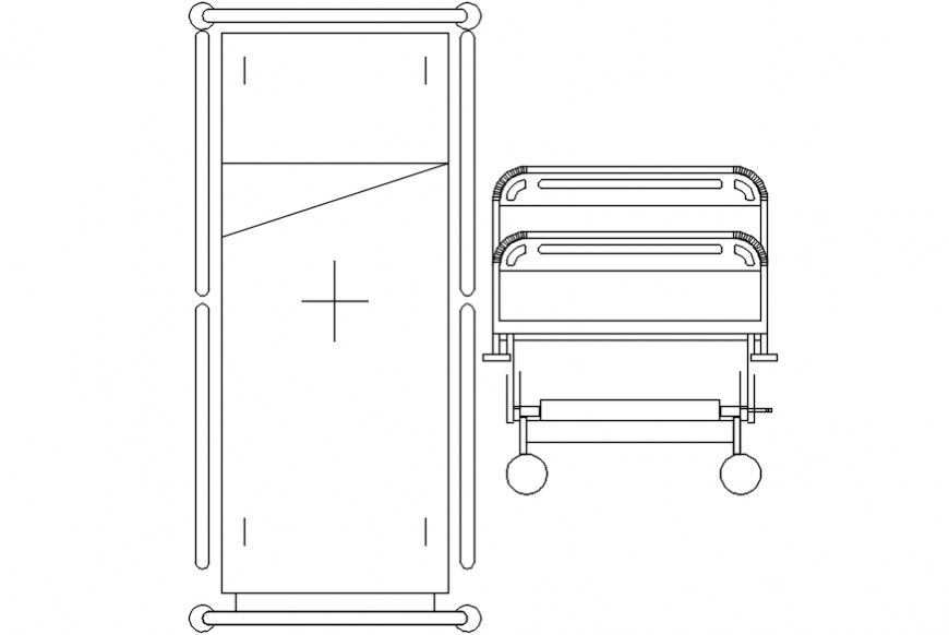 Creative trolley elevation block cad drawing details dwg file