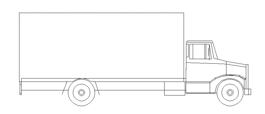 Creative truck side elevation block cad drawing details dwg file
