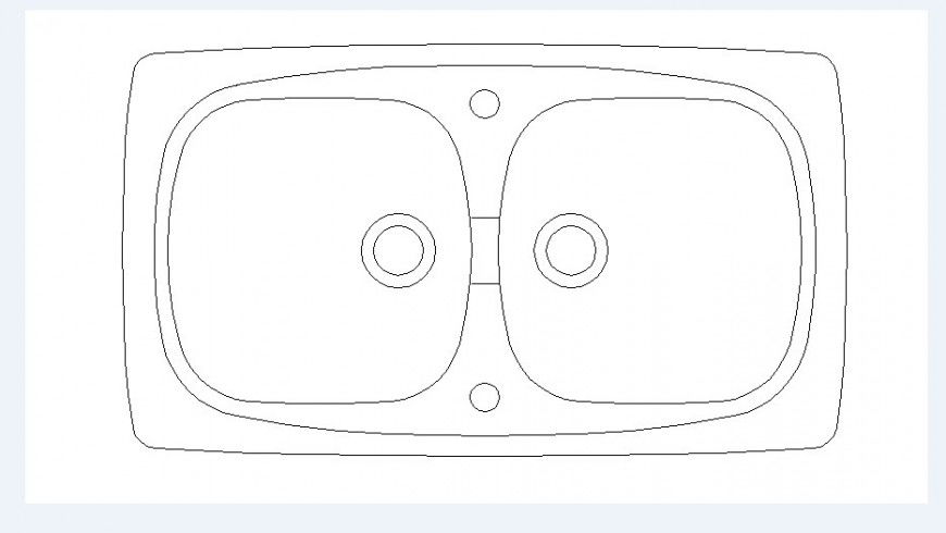 Creative twin sink elevation block cad drawing details dwg file