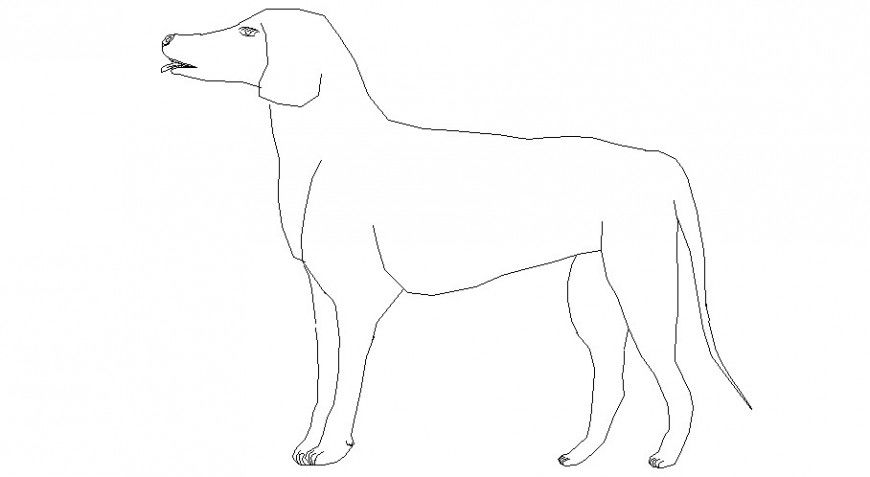 Creative unique 2d dog elevation block cad drawing details dwg file