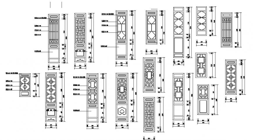 Creative wooden door blocks cad drawing details dwg file