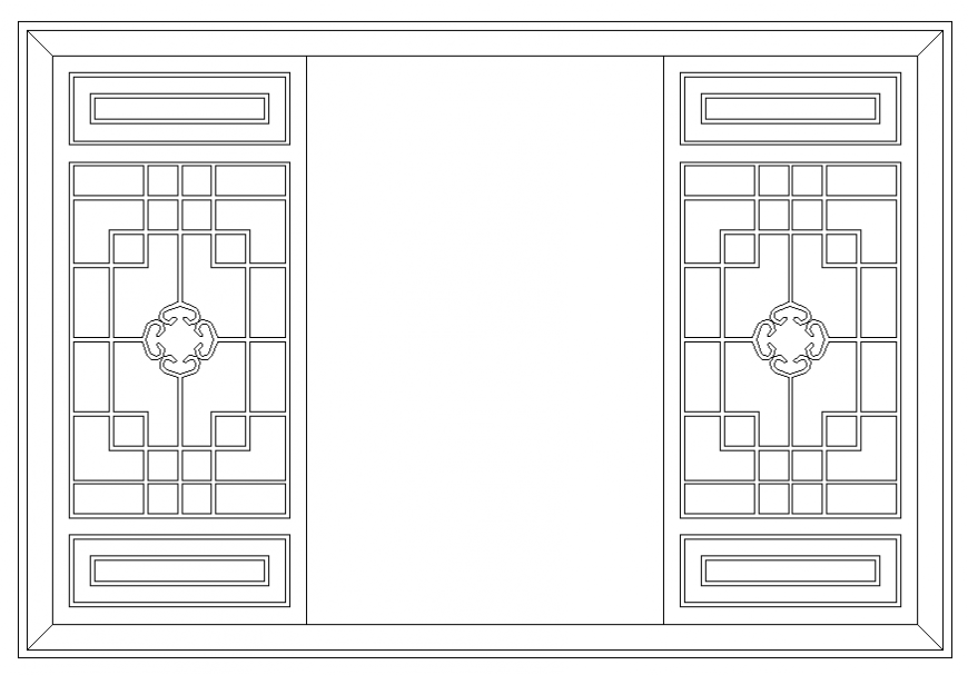 Creative wooden window block cad drawing details dwg file