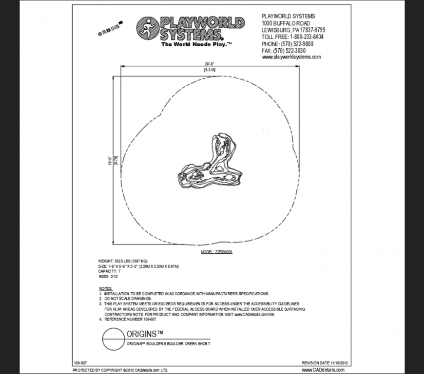 Creek short play area children play equipment for theme park dwg file