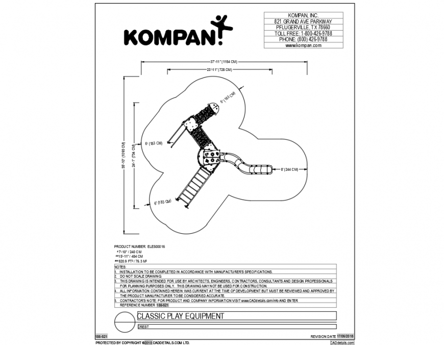 Crest kids garden play equipment dwg file