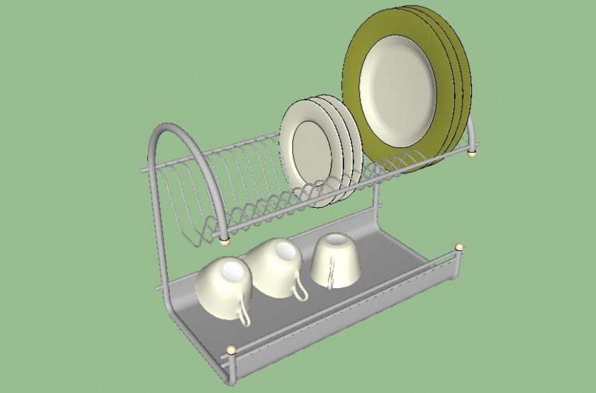 Crockery detail 3d model layout sketch-up file