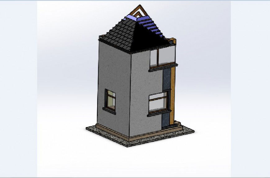Cross constructive section details of house 3d model jpg file