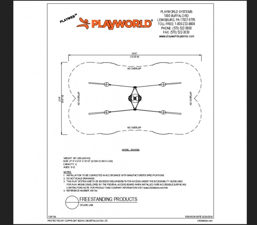 Cruise line rope style kids play area play equipment details dwg file