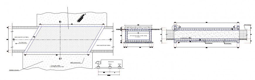 Cruz yarin bridge section and construction cad drawing details dwg file
