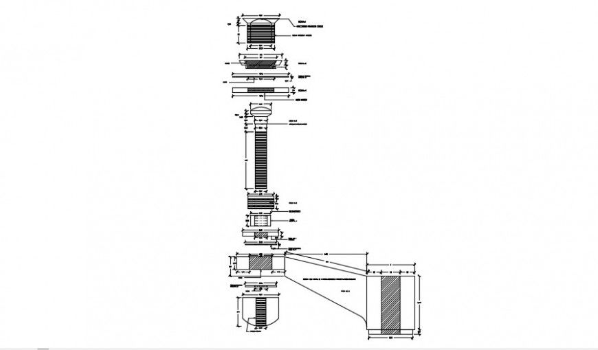 Crystal stainless steel support section cad drawing details dwg file