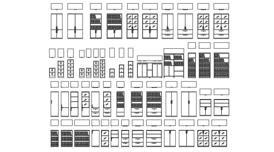 Furniture Cub Board Layout AutoCAD DWG Blocks for Interiors
