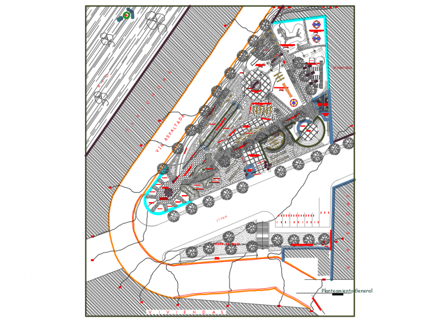 Cultural children's park in the city of the jacob of jungle landscaping structure details dwg file
