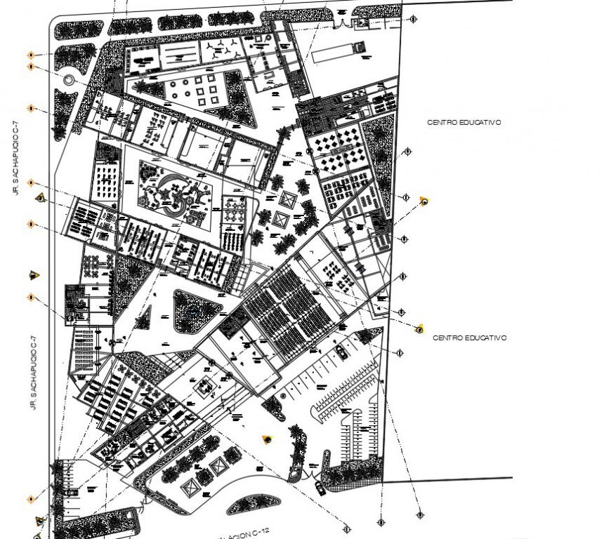Culture center building drawing plan dwg autocad file
