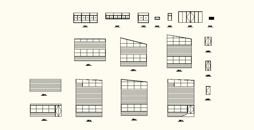 Cup board detail elevation and plan dwg file
