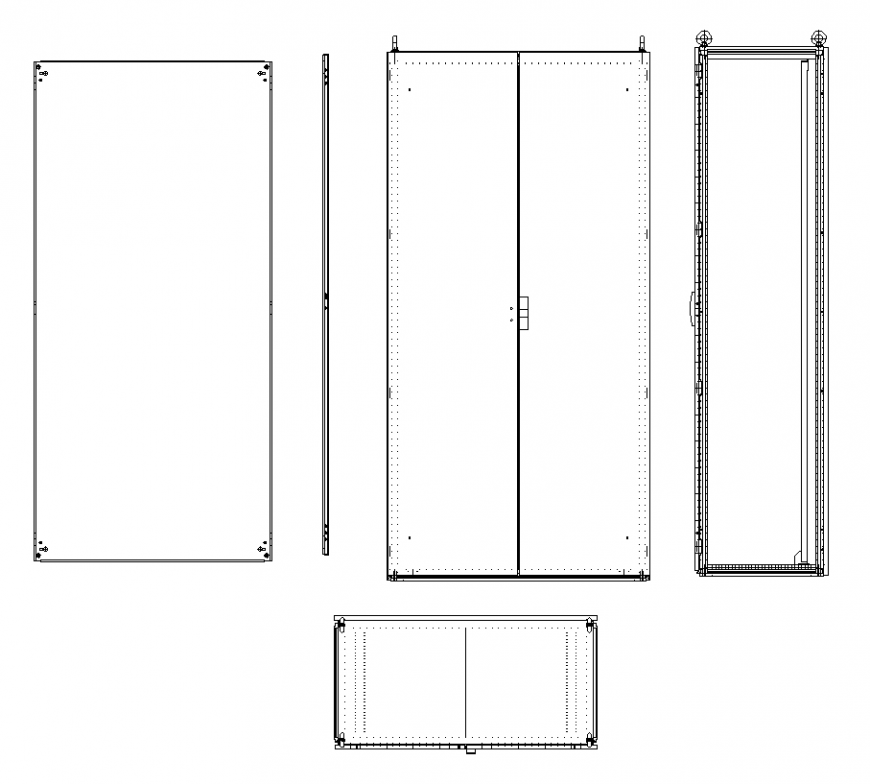 Cupboard 2d view CAD blocks detail elevation layout autocad file